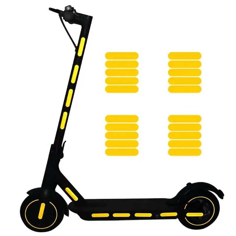 Autocolante reflectorizante pentru trotineta electrică Xiaomi M365 / Essential / 1S / Pro/2, 90×20 mm, galben, 20 bucăți | Motorevolution Preț promoțional