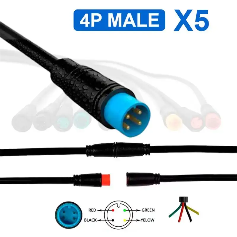 Ofertă de sezon Conectori impermeabili 8 mm 4 pini tata pachet de 5 unități