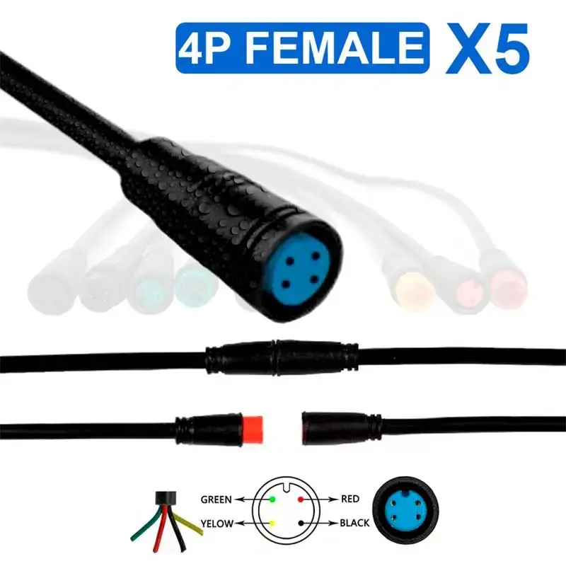 Plată sigură Conectori impermeabili 8 mm 4 pini mama pachet de 5 unități