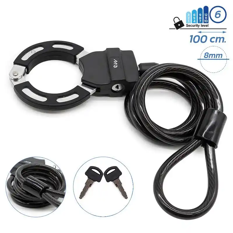 Nu rata Lanț anti – furt, de tip cătușe, scuter / bicicletă / trotinetă electrică, 100 cm, EWLK020, negru | Motorevolution