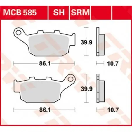 Placute frana TRW MCB585SRM    SINTER SCOOTER Promoție
