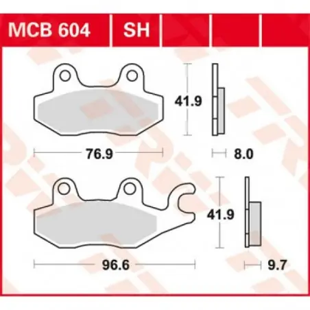 Placute frana TRW MCB604SH   SINTER PERFORMANCE STREET  ROAD TRACKS Reducere specială