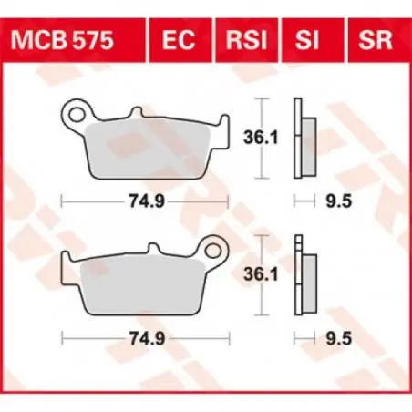 Placute frana TRW MCB575SR    SINTER SCOOTER Retur ușor