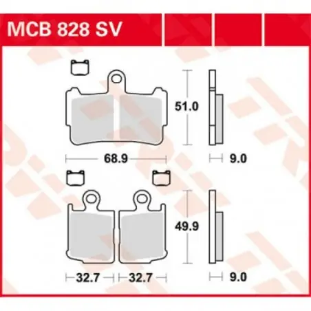 Ofertă de sezon Placute frana TRW MCB828SV   SINTER PERFORMANCE STREET