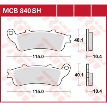 Retur gratuit Placute frana TRW MCB840SH   SINTER PERFORMANCE STREET  ROAD TRACKS