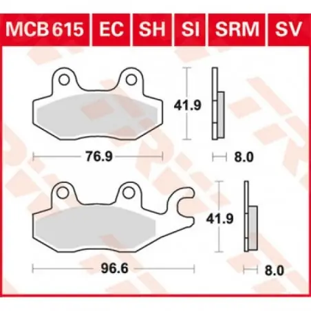 Placute frana TRW MCB615SRM    SINTER SCOOTER Reducere extra