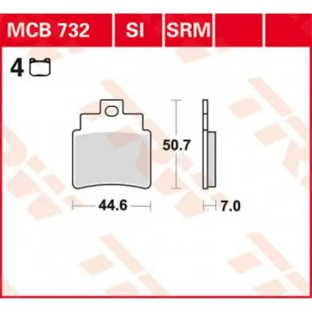 Chilipir Placute frana TRW MCB732SRM    SINTER SCOOTER