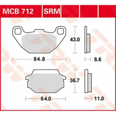 Lichidare de stoc Placute frana TRW MCB712SRM    SINTER SCOOTER