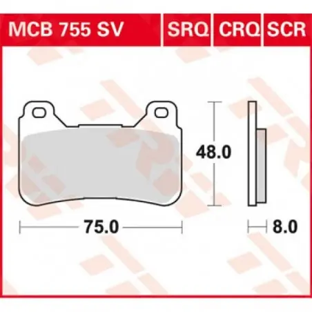 Placute frana TRW MCB755SCR    SINTER CARBON RACE LONGLIFE Doar azi