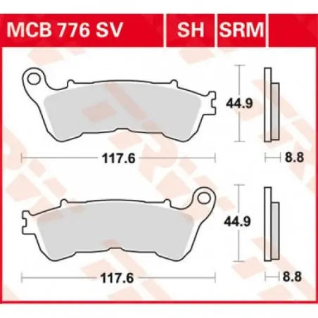 Placute frana TRW MCB776SRM    SINTER SCOOTER Bestseller