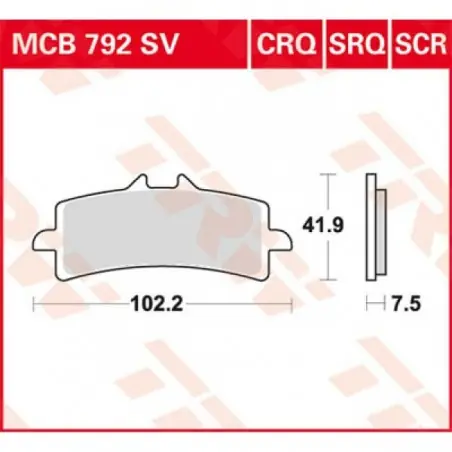 Placute frana TRW MCB792SCR    SINTER CARBON RACE LONGLIFE Expediere rapidă