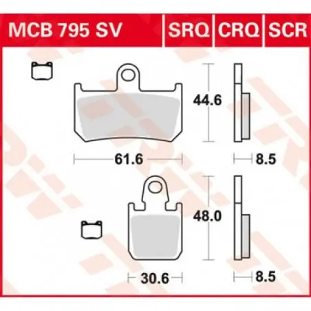 Preț promoțional Placute frana TRW MCB795SCR    SINTER CARBON RACE LONGLIFE