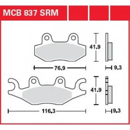 Placute frana TRW MCB837SRM    SINTER SCOOTER Plată securizată