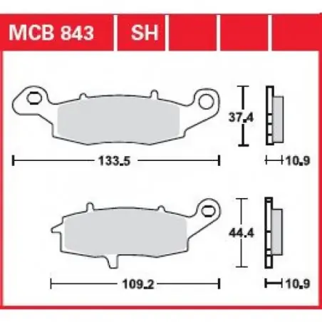 Ofertă Placute frana TRW MCB843SH   SINTER PERFORMANCE STREET  ROAD TRACKS