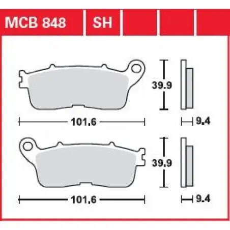 Plată sigură Placute frana TRW MCB848SH   SINTER PERFORMANCE STREET  ROAD TRACKS