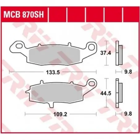 Placute frana TRW MCB870SH   SINTER PERFORMANCE STREET  ROAD TRACKS Plată securizată