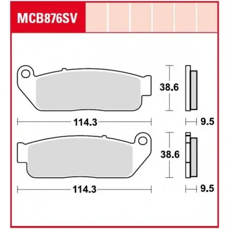 Ultima șansă Placute frana TRW MCB876SV   SINTER PERFORMANCE STREET
