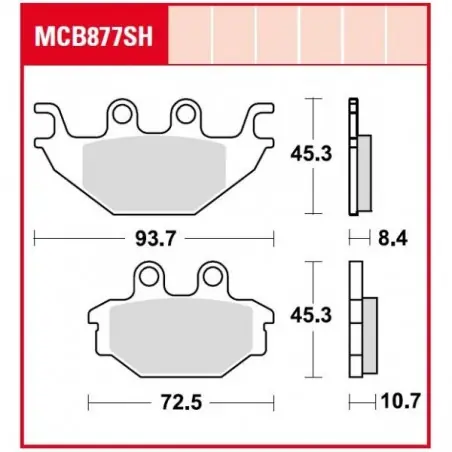 Bestseller Placute frana TRW MCB877SH   SINTER PERFORMANCE STREET  ROAD TRACKS