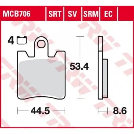Placute frana TRW MCB706SRT  SINTERED ROAD TRACK Preț promoțional