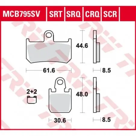 Plată securizată Placute frana TRW MCB795SRT  SINTERED ROAD TRACK
