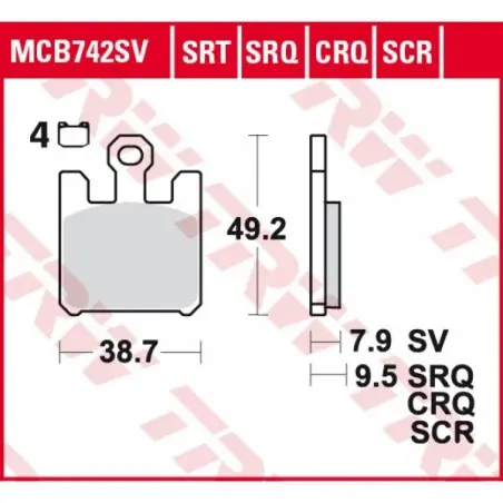 Placute frana TRW MCB742SRT  SINTERED ROAD TRACK Plată securizată