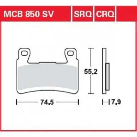 Reduceri Placute frana TRW MCB850SV   SINTER PERFORMANCE STREET