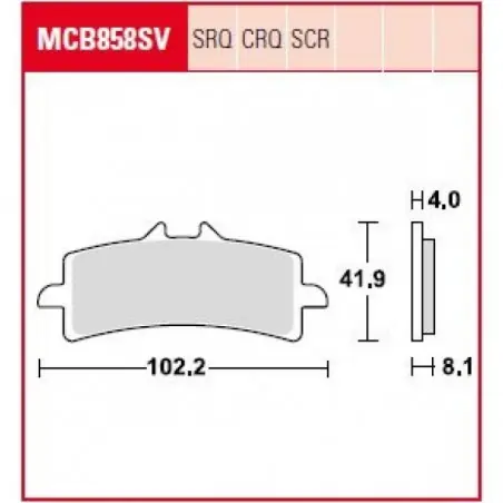 Reducere de preț Placute frana TRW MCB858SCR    SINTER CARBON RACE LONGLIFE