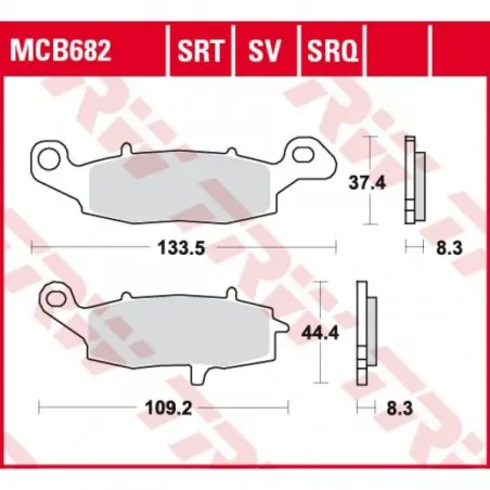 Placute frana TRW MCB682SRT  SINTERED ROAD TRACK Popular