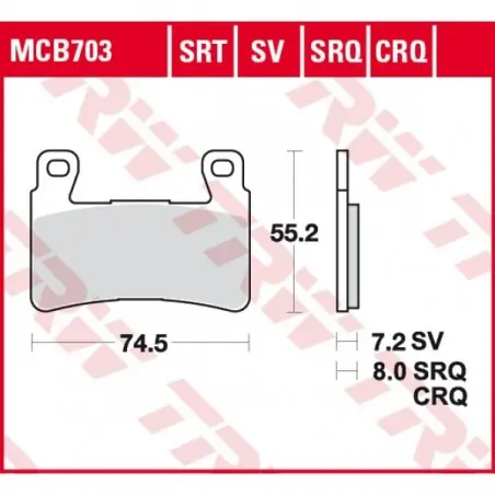Placute frana TRW MCB703SRT  SINTERED ROAD TRACK Ofertă specială