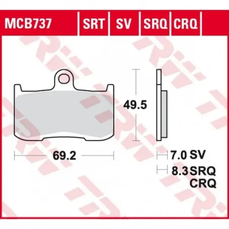 Placute frana TRW MCB737SRT  SINTERED ROAD TRACK Premium