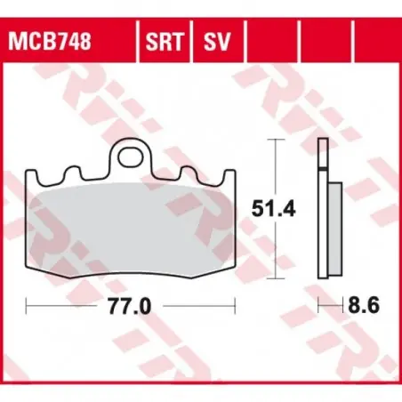 Plată sigură Placute frana TRW MCB748SRT  SINTERED ROAD TRACK