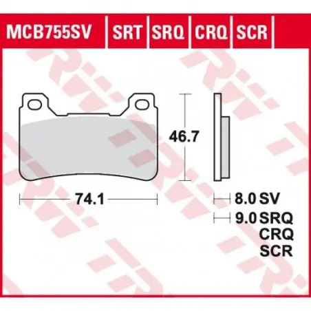 Noutate Placute frana TRW MCB755SRT  SINTERED ROAD TRACK