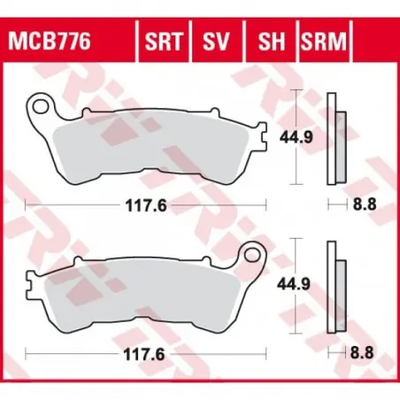 Ieftin Placute frana TRW MCB776SRT  SINTERED ROAD TRACK