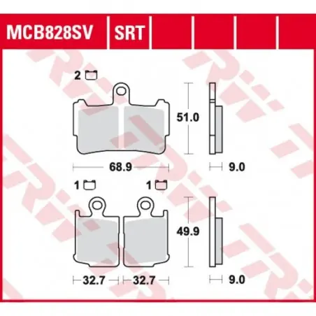 Promoție Placute frana TRW MCB828SRT  SINTERED ROAD TRACK