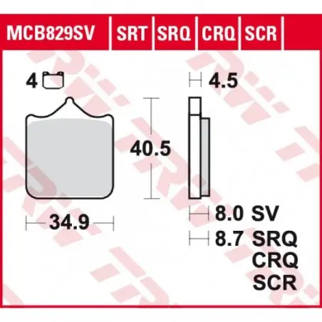 Placute frana TRW MCB829SRT  SINTERED ROAD TRACK Cel mai vândut