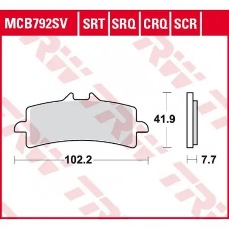 Preț promoțional Placute frana TRW MCB792SRT  SINTERED ROAD TRACK