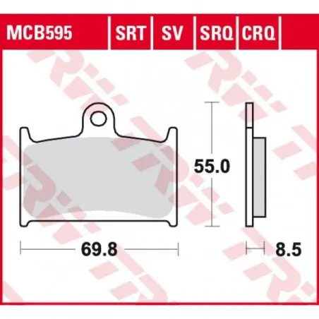 Cel mai vândut Placute frana TRW MCB595SRT  SINTERED ROAD TRACK