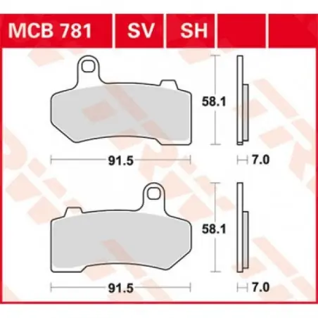 Placute frana TRW MCB781SH   SINTER PERFORMANCE STREET  ROAD TRACKS Bestseller