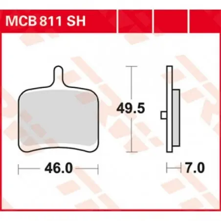 Reducere extra Placute frana TRW MCB811SH   SINTER PERFORMANCE STREET  ROAD TRACKS
