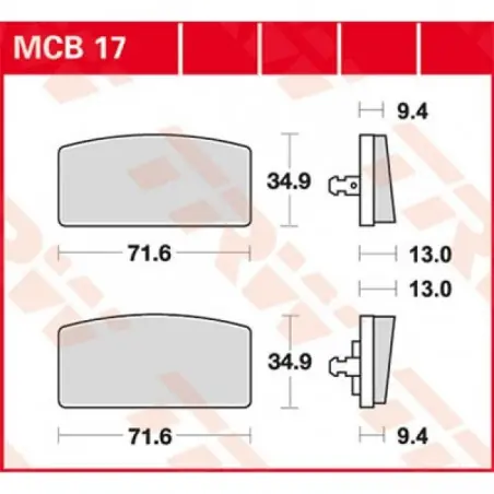 Placute frana TRW MCB17   ORGANIC Ofertă limitată