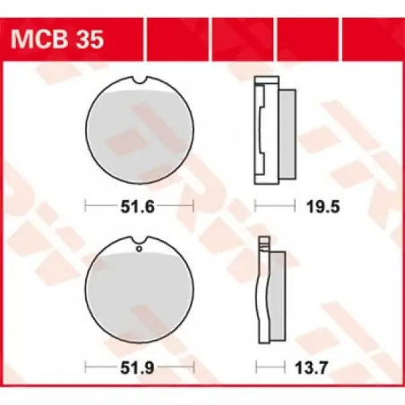 Placute frana TRW MCB35   ORGANIC Lichidare de stoc