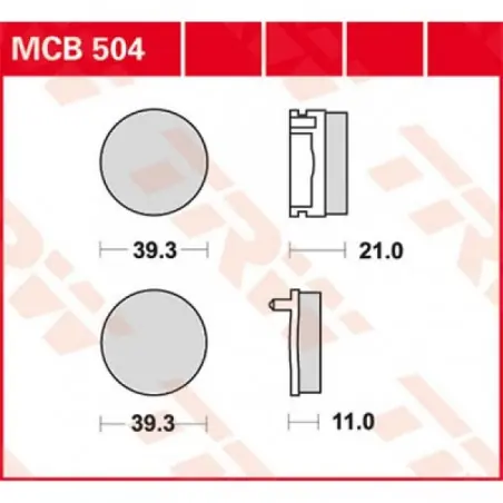 Plată securizată Placute frana TRW MCB504   ORGANIC