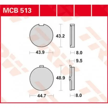 Placute frana TRW MCB513   ORGANIC Livrare gratuită