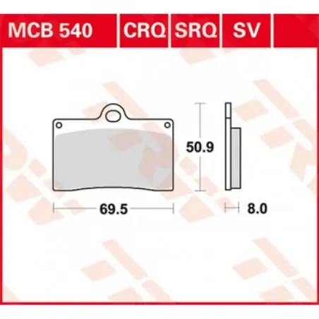 Vezi acum Placute frana TRW MCB540   ORGANIC