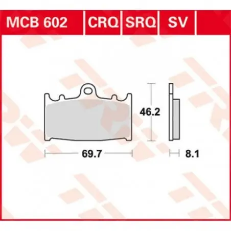 Placute frana TRW MCB602CRQ  HYPER CARBON RACING Doar azi