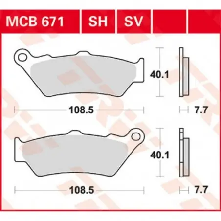 Vezi acum Placute frana TRW MCB671   ORGANIC