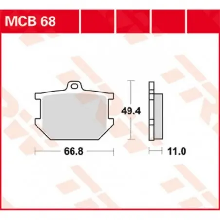 Plată securizată Placute frana TRW MCB68   ORGANIC