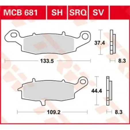 Vezi acum Placute frana TRW MCB681   ORGANIC