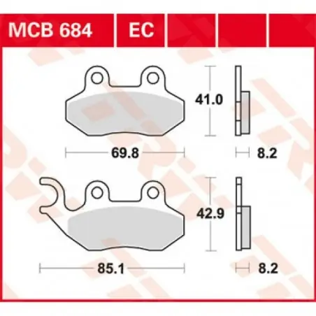 Placute frana TRW MCB684   ORGANIC Ofertă specială