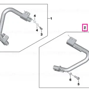 Set, engine safety bar, right Retur ușor